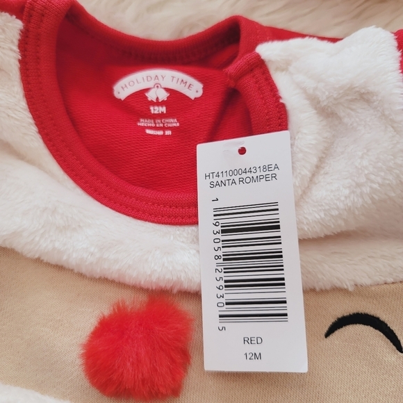 ♥️5 For $25 NEW Holiday baby cozy Santa Romper size 12M - Picture 7 of 11